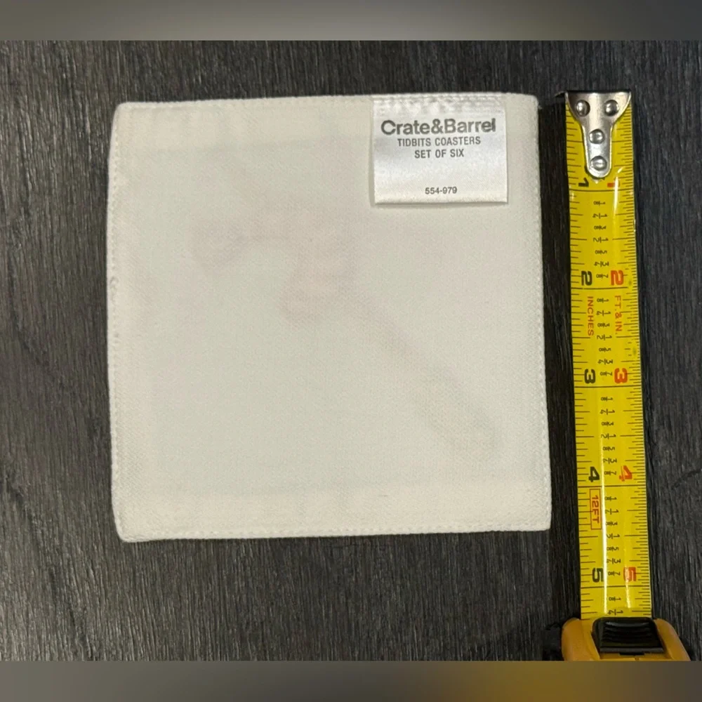 Crate and Barrel Set of 6 Cloth Cocktail Coasters